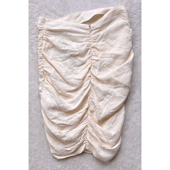 NWT Zara Draped Ruched High Waisted Mini Skirt in Ecru/Cream, Size Small - Picture 16 of 16